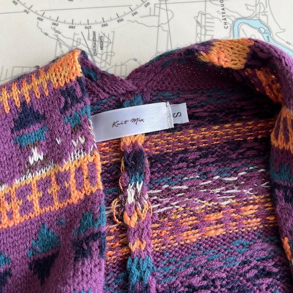 Knit Mix Cropped Cardigan with Tassels - Picture 3 of 6